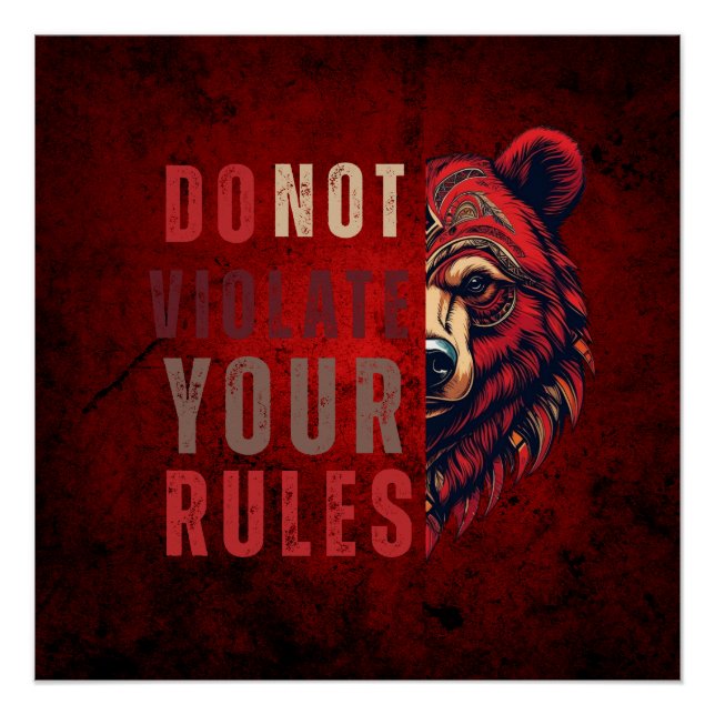 Pôster Motivação | Próximo modo de pensar | Urso (Frente)