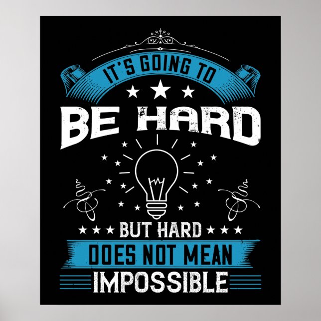 Poster Motivação - Vai Ser Difícil (Frente)