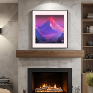 Pôster Motivacional Alpenglow Everest RISE