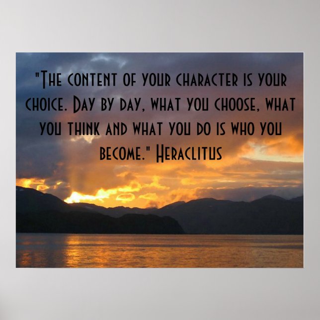 Poster motivacional com citação de Heraclitus (Frente)