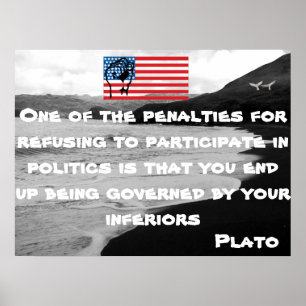 Poster motivacional com citação de Platão