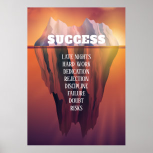 Poster Motivacional de Iceberg com Êxito Personal