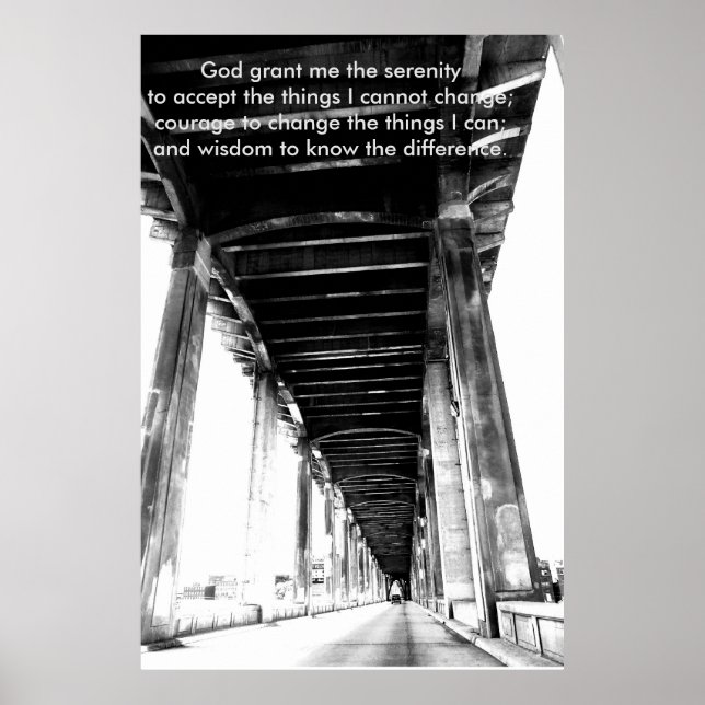 Poster Motivacional de oração de serenidade (Frente)