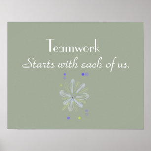 Poster Motivacional do trabalho em equipe