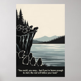 Poster Motivacional Hilário com Tema de Animais
