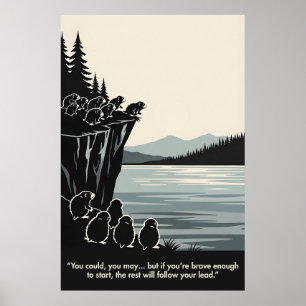 Poster Motivacional Hilário com Tema de Animais