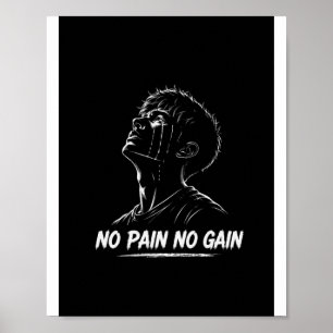 Poster Motivacional Homem Chorando Sem Dor Sem Gan