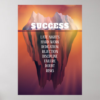 Poster Motivacional Iceberg de Êxito Personalizado