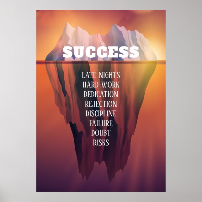 Poster Motivacional Iceberg de Êxito Personalizado (Frente)