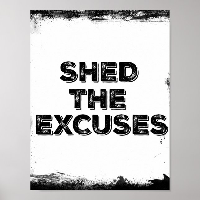 Poster Motivacional Mostra a Cotação de desculpas (Frente)