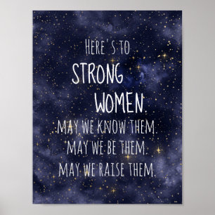 Pôster Motivacional Mulheres Fortes Noite Estrelad