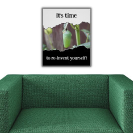 Poster Motivacional Reinvente-se Preto e Branco