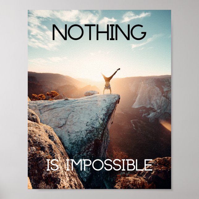Poster Motivacional Subindo Nada é Impossível (Frente)