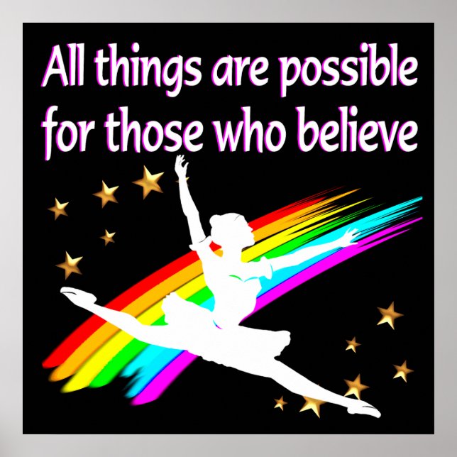 PÔSTER MOTIVAR TODAS AS COISAS É POSSÍVEL DANCER DESIGN (Frente)