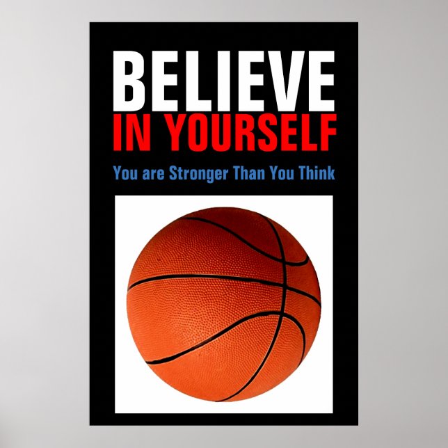 Poster Motivational Basketball Believe in Yourself (Frente)