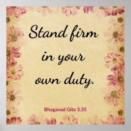 Poster Motivational Beige Pink Gita Duty Firmness Print