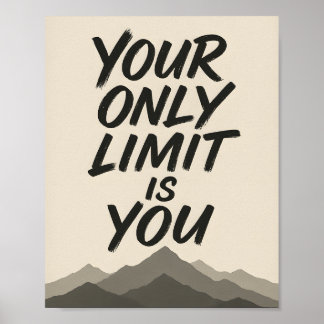 Poster Motivational | Bold Typography & Mountain Art