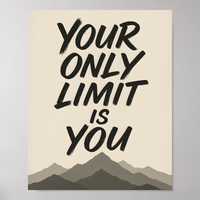 Poster Motivational | Bold Typography & Mountain Art (Frente)
