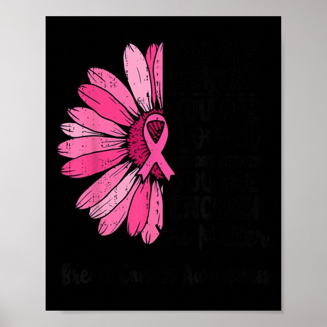 Poster Motivational Breast Cancer Awareness Sunflower Nk  (Frente)