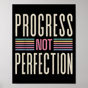 Poster Motivational Cotes Progressos Não Perfeição Tão