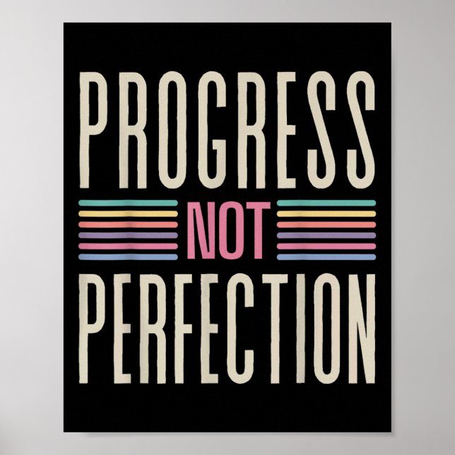 Poster Motivational Cotes Progressos Não Perfeição Tão (Frente)