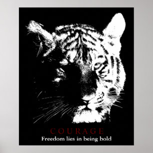 Poster Motivational Courage Tiger