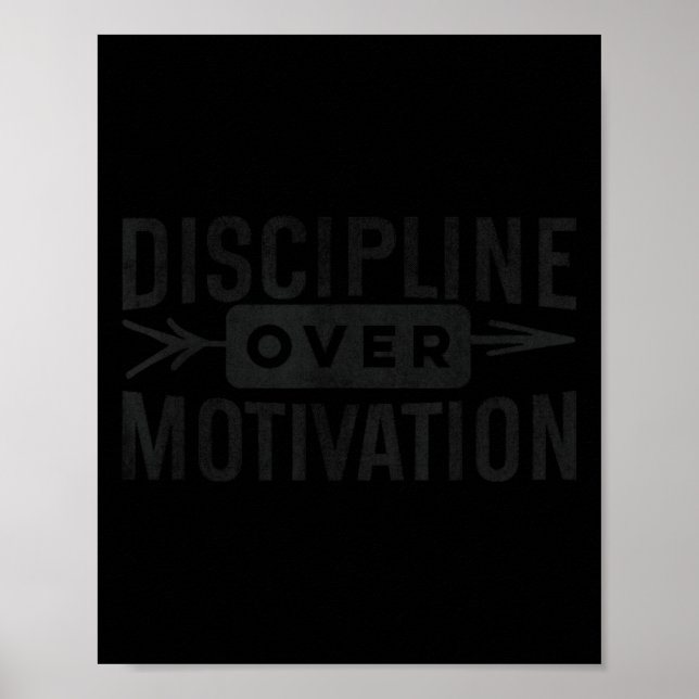 Poster Motivational Discipline Over Motivation Insrationa (Frente)