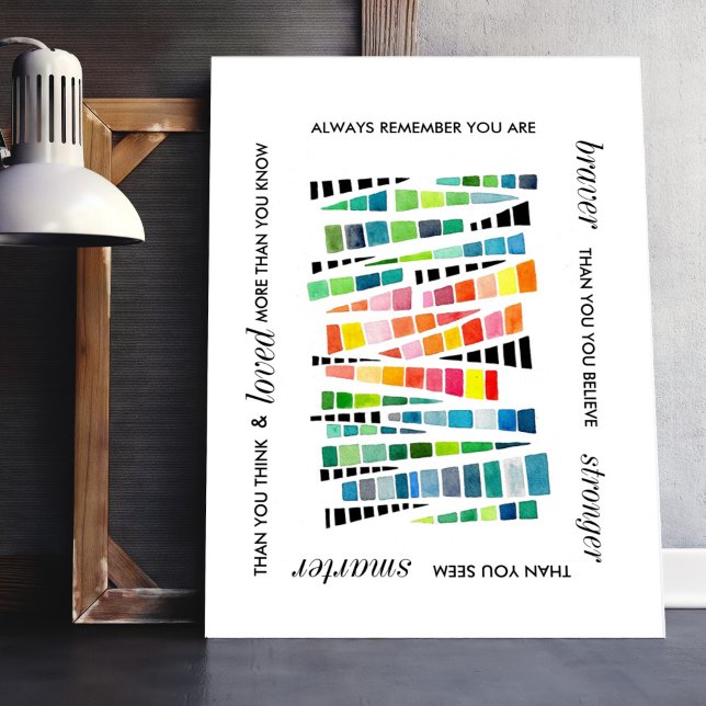 Poster Motivational Inspirational Brave Forte Cotação (Motivational Inspiring Brave Strong Quote)