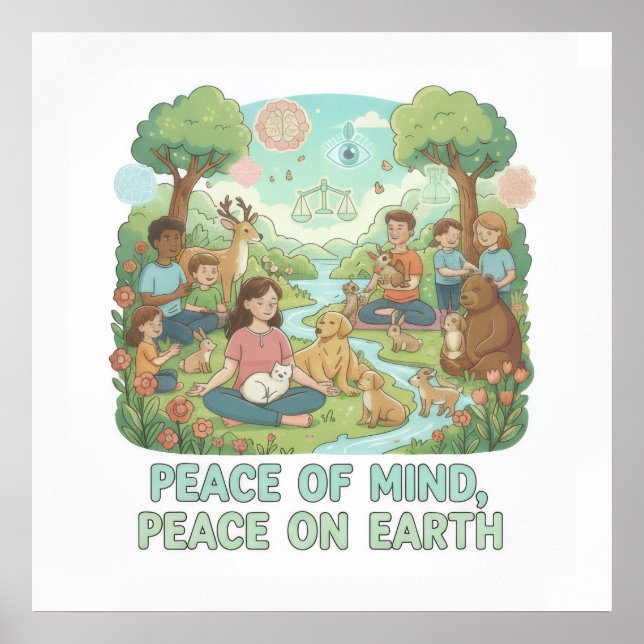 Poster Motivational Peace of Mind, Peace on Earth Design (Frente)