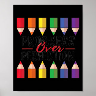 Poster Motivational Progress Over Perfection Back To Scho