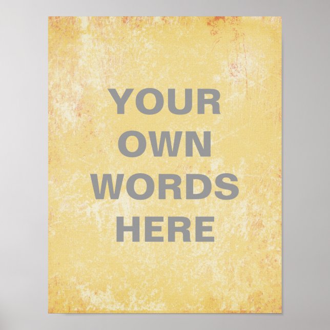 Pôster Motivational  Quote Poster, yellow grunge (Frente)