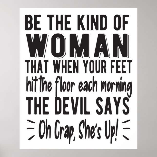 Poster Motivational Strong Woman Empoderated Women Citaçã (Frente)