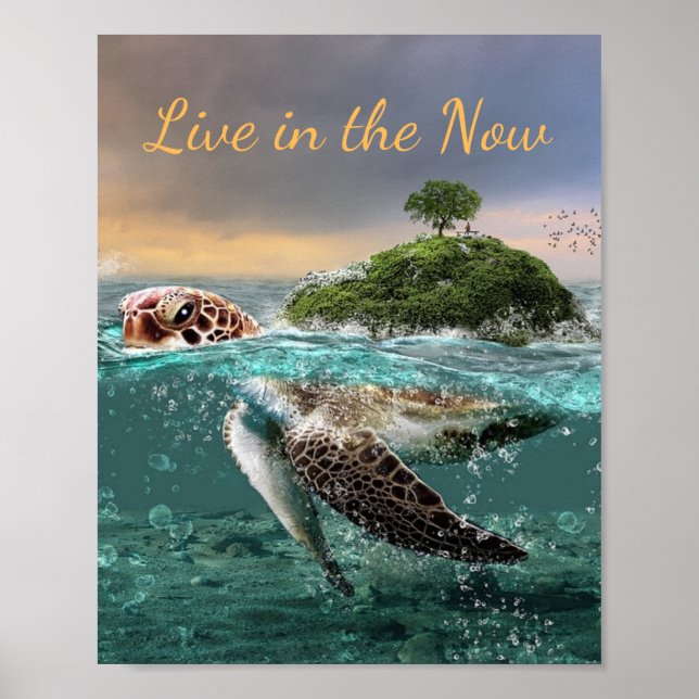 Poster Motivational Turtle Cote ao Vivo no Agora (Frente)