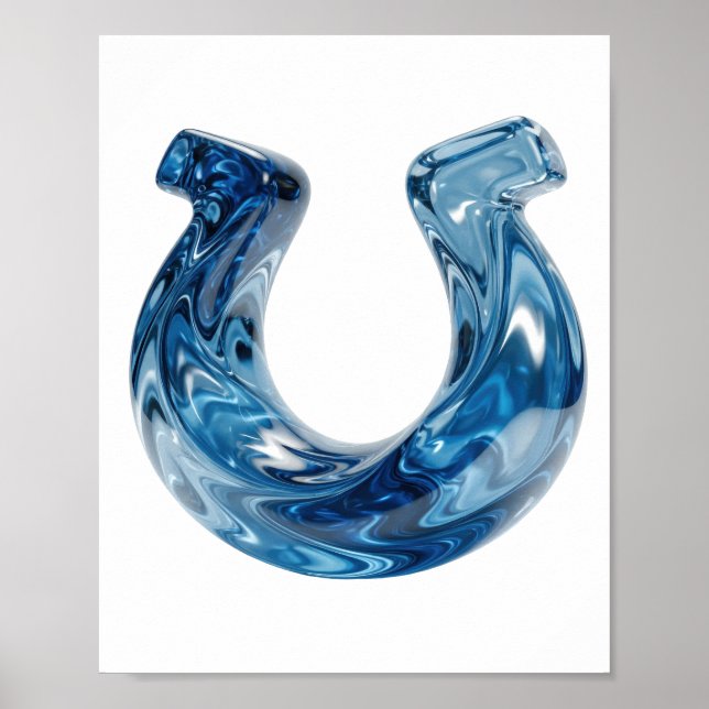 Poster Motivo Artístico Água Azul Clássico (Frente)