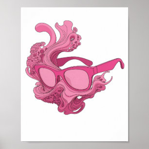 Poster Motivo Artístico ARTE ABSTRATA Rosa Dinâmico