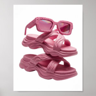 Poster Motivo Artístico ARTE ABSTRATA Rosa Statement