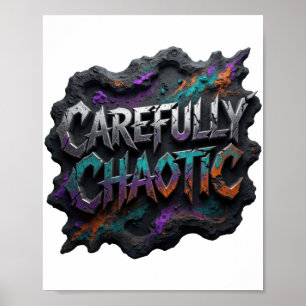 Poster Motivo Artístico CAOTICO Cuidadoso Prata Resfriada
