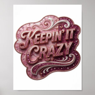 Poster Motivo Artístico Cor-de-Rosa Atraente MANTENDO-O L