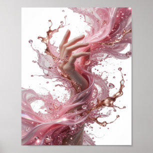 Poster Motivo Artístico de Arte Abstrata em Ouro Nítido