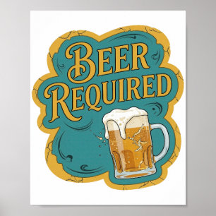 Poster Motivo Artístico de CERVEJA MODERNA NECESSÁRIA