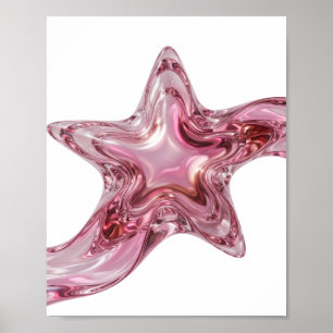 Poster Motivo Artístico de FORMAS DE ESTRELA Rosa Moderno