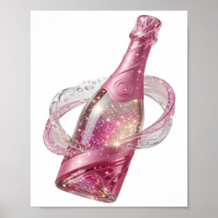Poster Motivo Artístico GLAMOUR CHAMPANHE Prata Legal