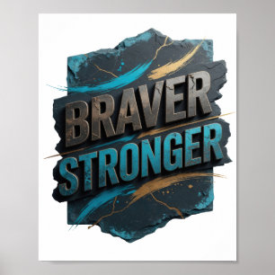 Poster Motivo Artístico Moderno Cinza MAIS FORTE
