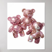 Motivo Artístico Rosa Intenso TRÊS URSINHOS DE PEL