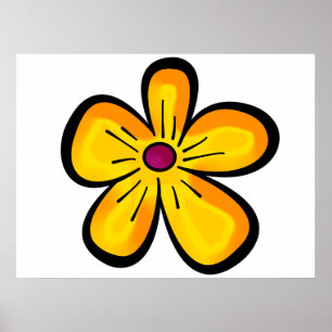 Poster Motivo de flor amarela