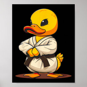 Poster Motivo de Pato de Borracha de Caratê Taekwondo Jiu