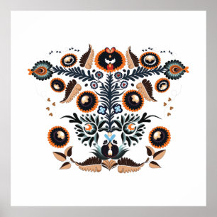Poster Motivo Folclórico Boho Húngaro