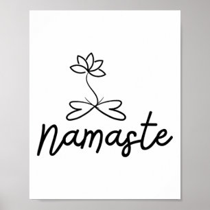 Poster Motivo Namaste Lotus Para Espiritualidade Meditaçã