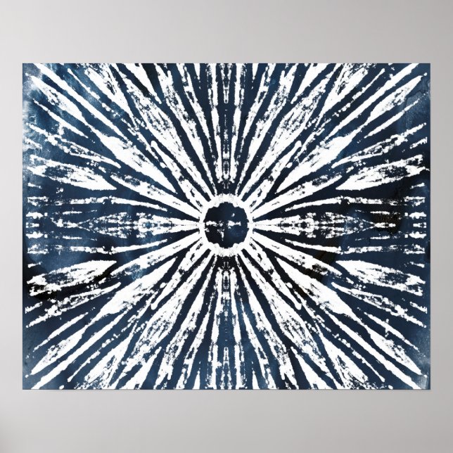 Poster Motivo Radial de Tinta Índigo (Frente)