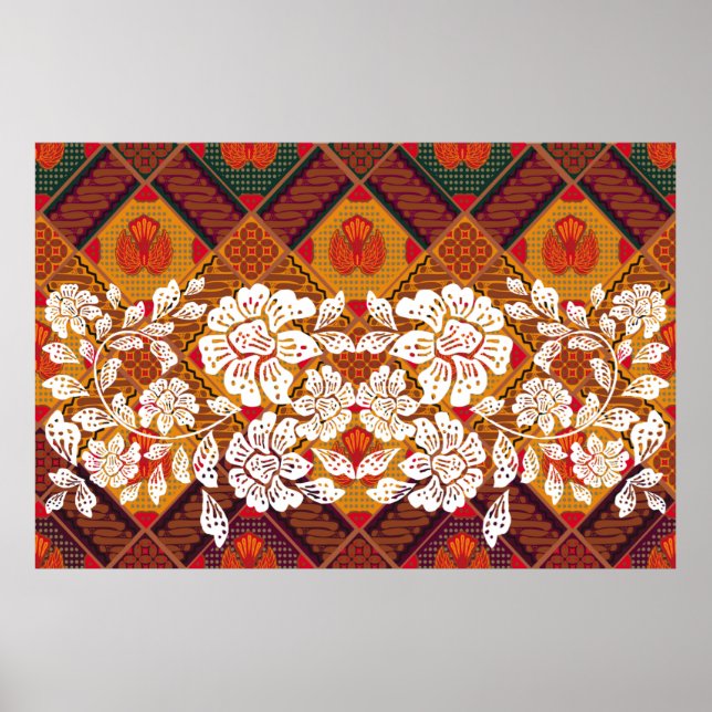 Poster Motivos batidos indonésios com planta muito distin (Frente)